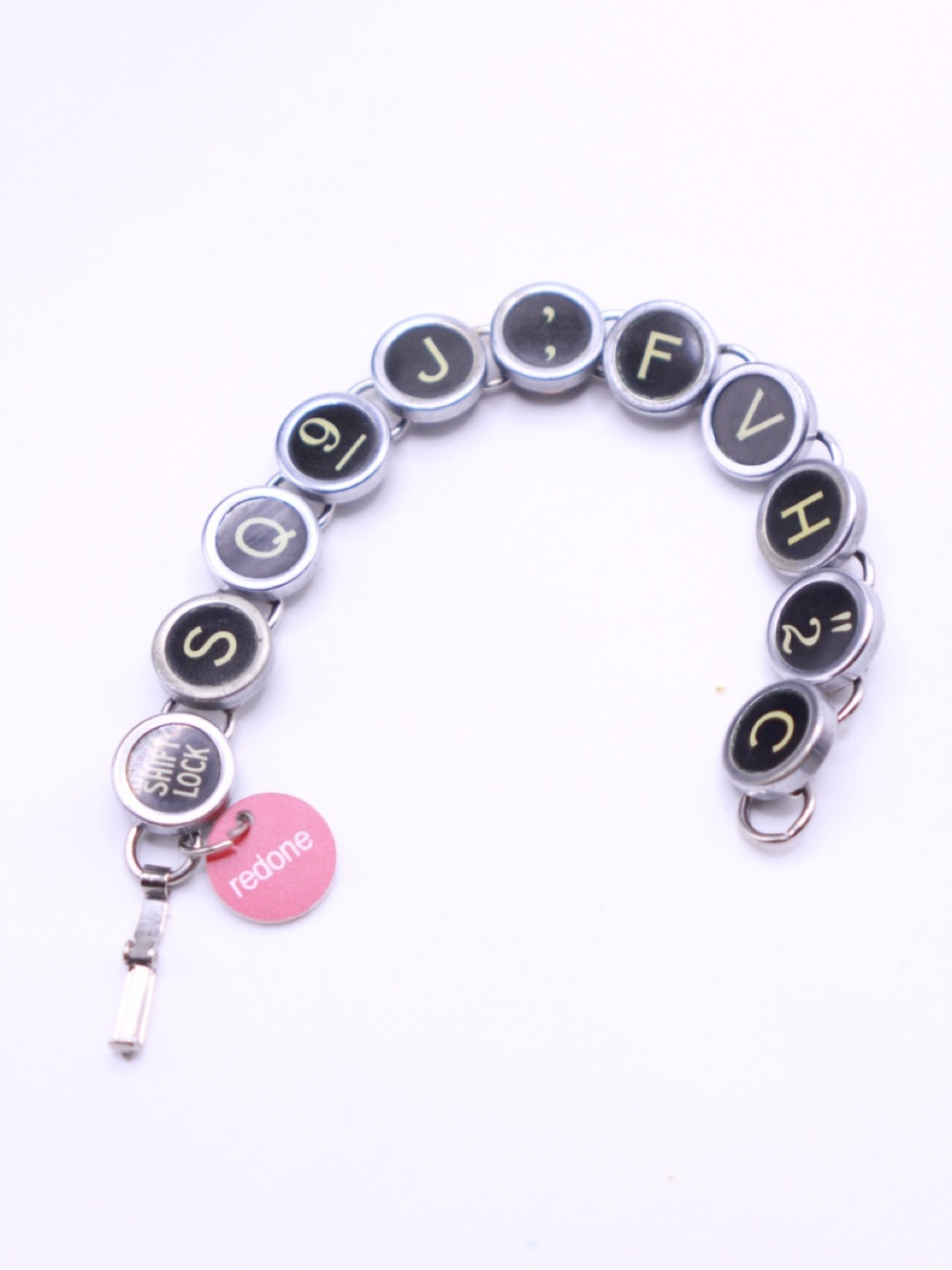 ReDone Vintage Handmade Typewriter Key Bracelet 6.5-6.75” wrist